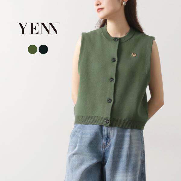 YENN（イェン） ダブルフェイス ニットベスト / レディース トップス 前開き ボタン DOUB...