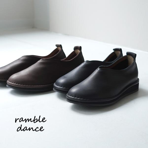 RAMBLE DANCE（ランブルダンス） オイルシュリンクレザー Vカットスリッポン / レディー...