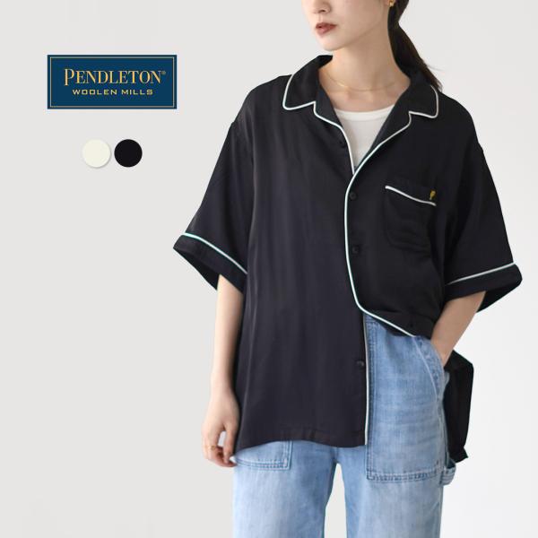 PENDLETON（ペンドルトン） パイピング エンブロイダリー オープンカラーシャツ / 半袖 レ...