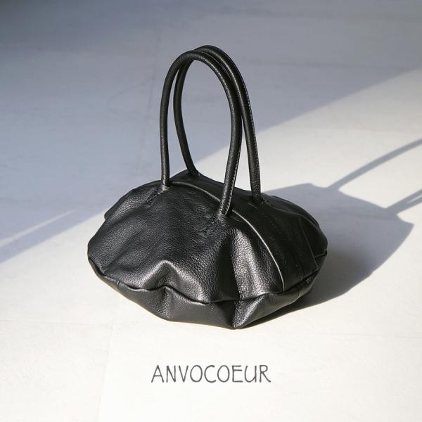 ANVOCOEUR（アンヴォクール） レザー ボストン ハンドバッグ Sky with almana...