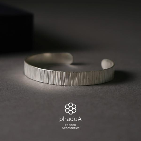 phaduA（パ・ドゥア） カレンシルバーバングル ストライプ / メンズ レディース ブレスレット...