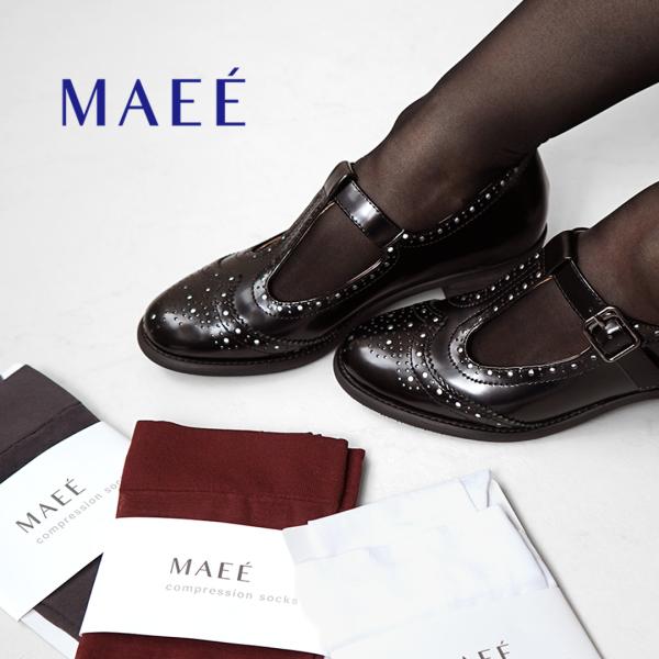 MAEE（マエエ） コンプレッションソックス コットンシアー / 着圧ソックス 医療用 日中用 ひざ...