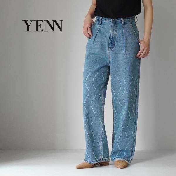 YENN（イェン） レーザーカット ワイドデニム パンツ / レディース