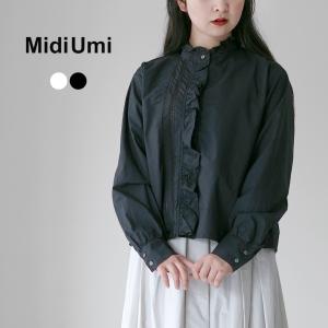 MidiUmi（ミディウミ） ハースリーブフロントハーフフリルシャツ