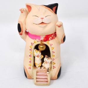 もりわじん作品「寝子」ねこの置物 猫造形 白黒ハチワレ ブチ猫