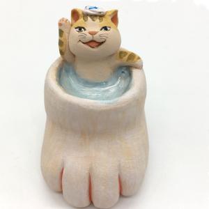 もりわじん作品 うき猫「猫足風呂」6 三毛足 在庫あり : ねこの大五郎