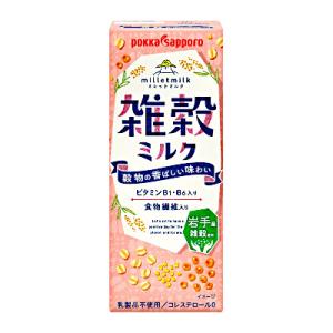 雑穀ミルク milletmilk ポッカサッポロ 200ml 紙パック 24本入｜daihei