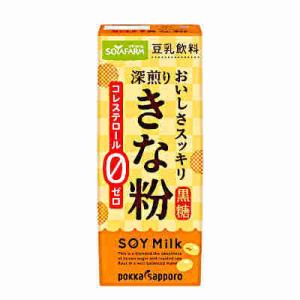 ソヤファーム おいしさスッキリ 深煎りきな粉 豆乳飲料 ポッカサッポロ 200mlパック 24本入