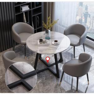 おしゃれ高級テーブル　大理石柄円形デスク 北欧風