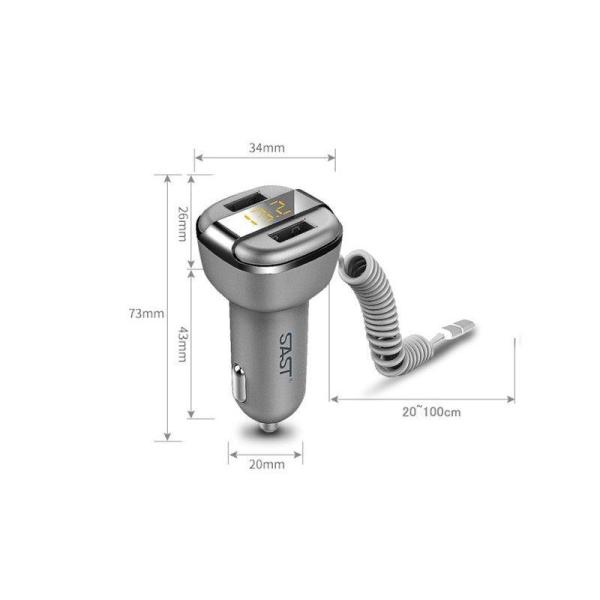 シガーライターソケット USBコンセント スマホチャージャー USBポート口増設 3台同時充電可能 ...