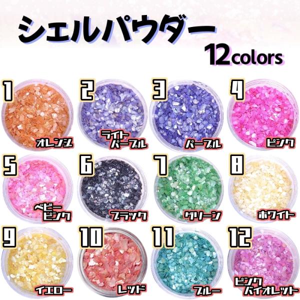 シェルパウダー クラッシュホログラム たっぷり3g入り 12色から選択可能