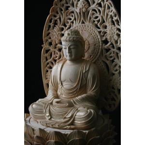 阿弥陀如来 阿弥陀三尊 仏像 截金彩色 木彫り彫刻 仏像販売 勢至菩薩