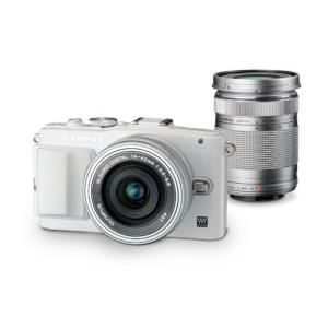 OLYMPUS ミラーレス一眼 PEN Lite E-PL6 EZダブルズームキット ホワイト E-...