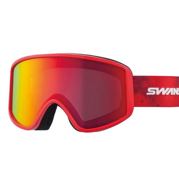 SWANS (スワンズ) スノーゴーグル 180-MDH GLR レッドミラー×グレイ メガネ対応 ...