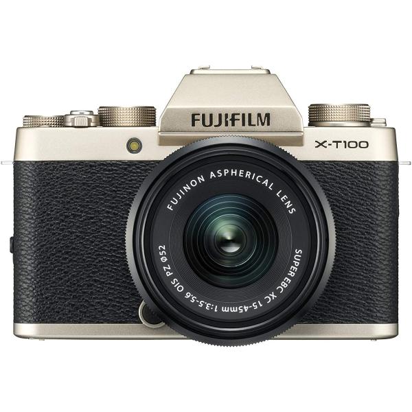 FUJIFILM ミラーレス一眼 X-T100レンズキット シャンパンゴールド X-T100LK-G