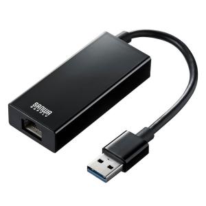サンワサプライ USB-LANアダプタ(USB3.0ハブ1ポートつき) ブラック LAN-ADUR3GHBK｜daikokuya-store9