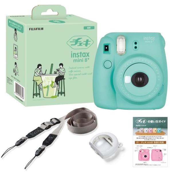 FUJIFILM インスタントカメラ チェキ instax mini8プラス 接写レンズ・純正ショル...