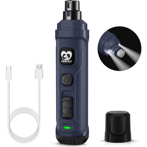 Casfuy犬爪切り電動ー 2つのLEDライト付き - 新バージョン 2スピード 強力な電動ペット用...