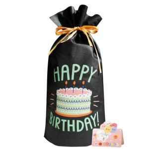 バースデー ラッピング 袋 誕生日プレゼント 袋 バースデーバッグ 大 ギフト袋 リボン付き 不織布...