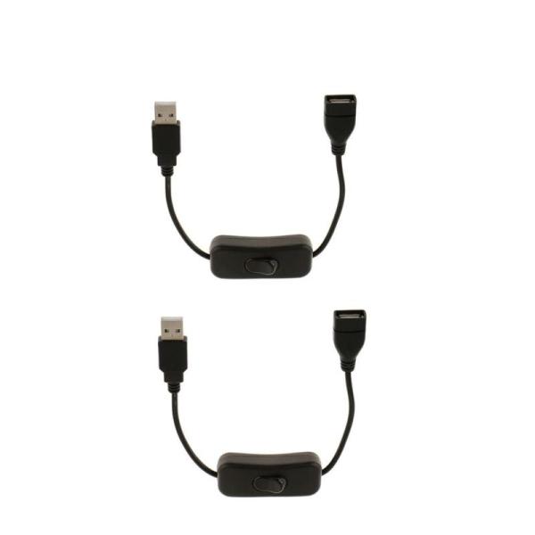 ノーブランド品　2本　オン/オフスイッチ付き　 USB電源ケーブル　USB延長ケーブル　Arduin...