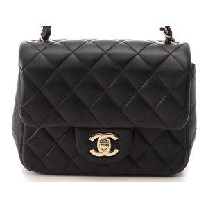 CHANEL ミニマトラッセ ラムスキン シングルフラップ シングルチェーンバッグ ブラック 　シャンパンゴールド金具 【472】AH｜daikokuya78