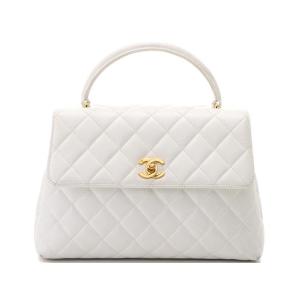 CHANEL　シャネル　マトラッセハンドバッグ　ホワイト/GP　キャビア　【430】21481035...