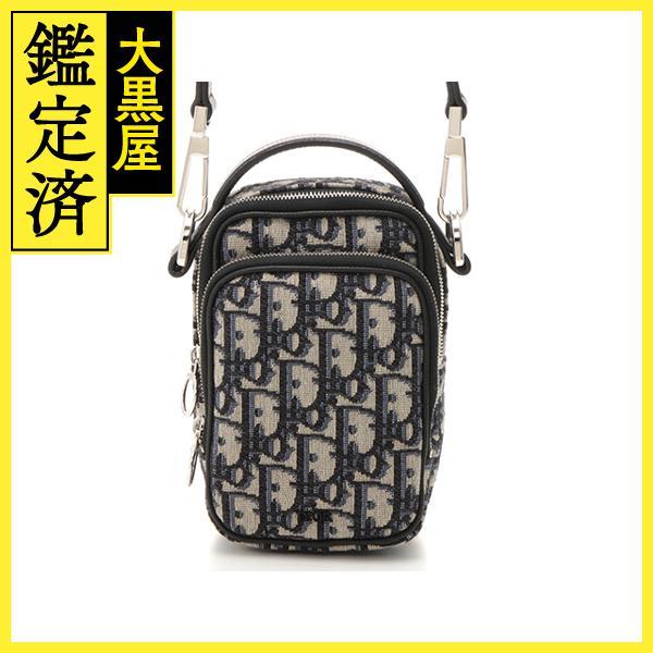 Dior ディオール オブリーク ジャガード ミニ 2WAY ショルダーバッグ ネイビー 2SFBC...
