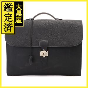 HERMES　エルメス　サック・ア・デペッシュ　ビジネスバッグ　フィヨルド　ブラック　シルバー金具　...