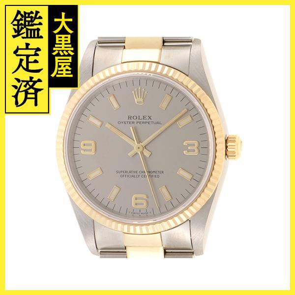 ROLEX　ロレックス　オイスター　パーペチュアル　14233　グレー文字盤　YG/SS　S番　19...