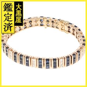 JEWELRY　ジュエリー　ブレスレット　K18イエローゴールド　サファイヤ4.84/ダイヤモンド2.52　【472】KS｜daikokuya78