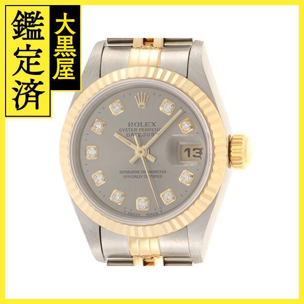 W番1995年並行品 ロレックス 腕時計 デイトジャスト26 69173G グレー10Pダイヤモンド...