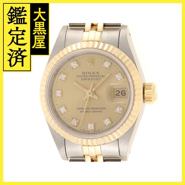 ROLEX　ロレックス　デイトジャスト　69173G　YG/SS　シャンパン10PD　女性用自動巻時...