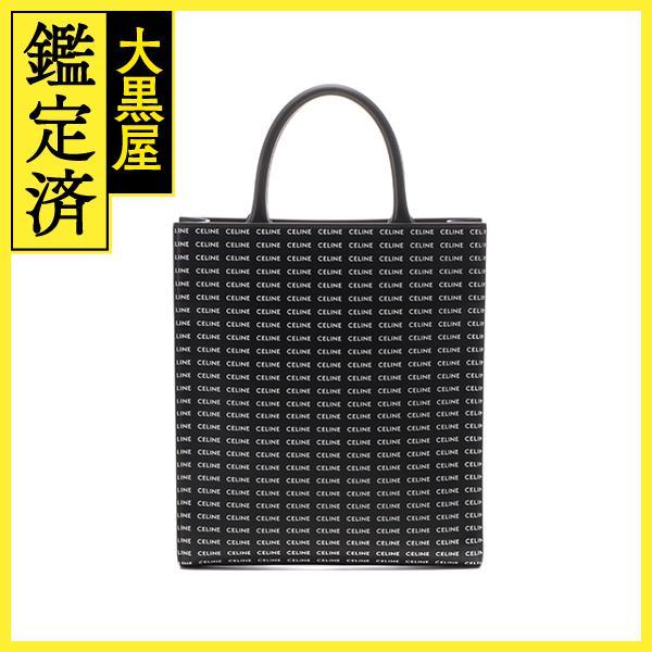 CELINE セリーヌ バーティカル カバ スモール トートバッグ PVC/カーフ ブラック/ホワイ...