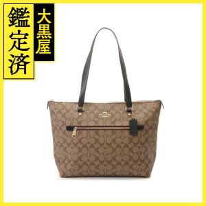 COACH コーチ トートバッグ シグネチャー ベージュ ブラック コーティングキャンバス レザー F79609【473】｜daikokuya78