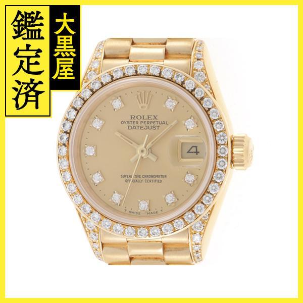 E番 ロレックス 腕時計 デイトジャスト26 69158G 10Pダイヤモンドシャンパン文字盤 K1...