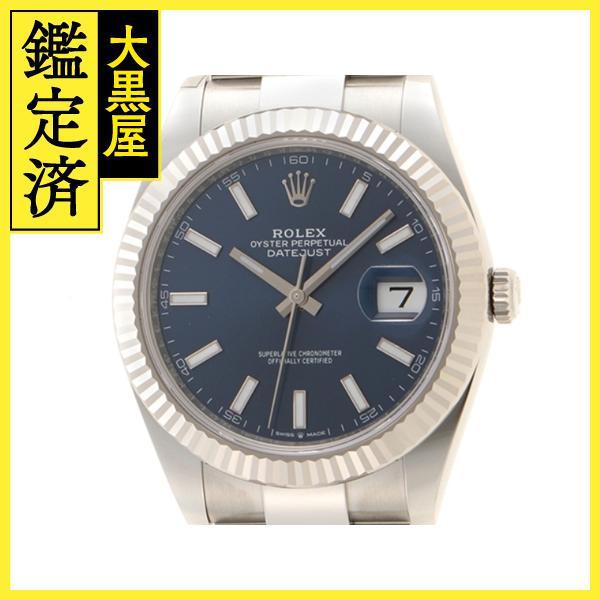 ROLEX 腕時計 デイトジャスト41 126334 ブルー文字盤 K18ホワイトゴールド／ステンレ...