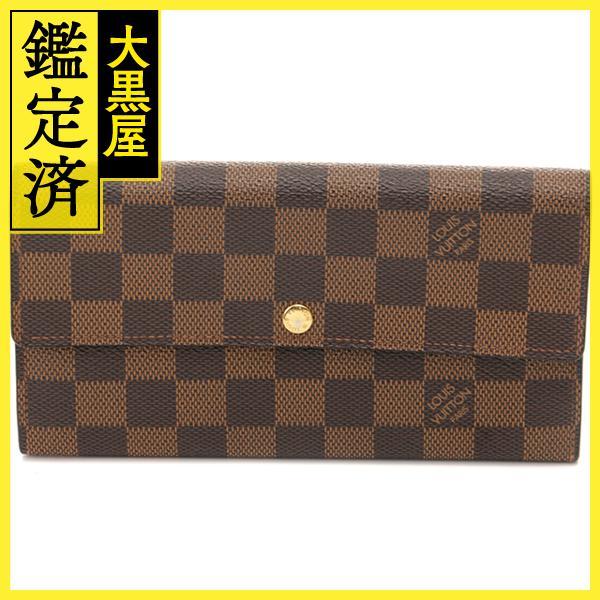 LOUIS VUITT ルイ・ヴィトン ポルトフォイユ・サラ  ダミエ 長財布 N61734【436...