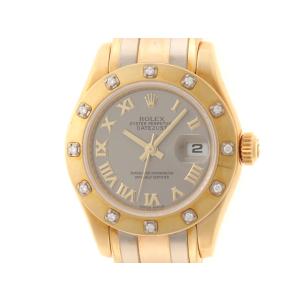 ROLEX ロレックス デイトジャスト パールマスター 80318 K18イエロー/ピンク/ホワイトゴールド グレー レディース 自動巻き 【中古】