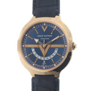 LOUIS VUITTON ルイ・ヴィトン ヴォヤジャーGMT Q7E30 腕時計 K18ピンクゴールド K18PG ブルー メンズ 自動巻き オートマチック【中古】431