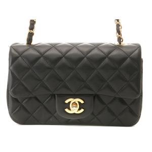 CHANEL シャネル ミニマトラッセ20 チェーンショルダー ブラック/GP ラムスキン A69900 【中古】460