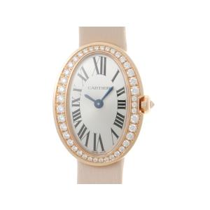 Cartier カルティエ ミニベニュワール ダイヤベゼル WJBA0025 腕時計 K18ピンクゴールド/レザー レディース クオーツ 【200】【中古】