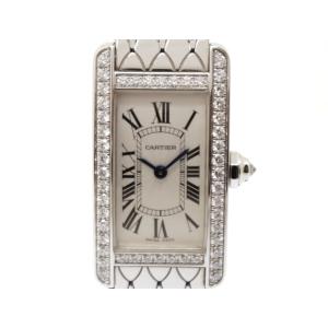 Cartier カルティエ タンクアメリカンSM WB710009 腕時計 K18ホワイトゴールド K18WG シルバーローマ レディース クオーツ 【中古】200