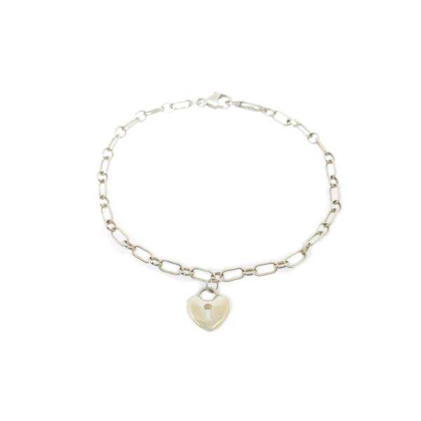 TIFFANY&amp;Co. ティファニー ハートロックブレスレット  シルバー SV【中古】【200】