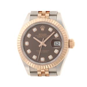 ROLEX ロレックス デイトジャスト28 279171 腕時計 K18PG/ステンレススチール チョコレート10PD文字盤 レディース 自動巻き【中古】【472】