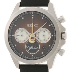 SEIKO セイコー フェンダー ストラトキャスター70周年記念 8T63-02Z0 腕時計 ステンレス ブラウン/ホワイト【中古】472