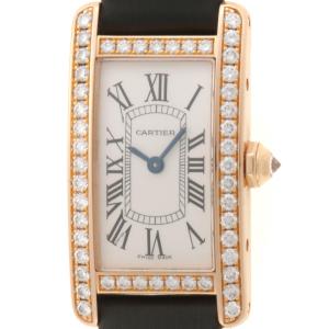 CARTIER カルティエ タンクアメリカン SM WB707931 腕時計 K18ピンクゴールド/トワル シルバー文字盤 レディース【中古】472