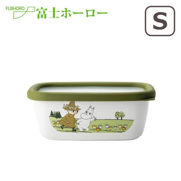 富士ホーロー ムーミンオリーブシリーズ Moomin Olive ホーロー保存容器 浅型角容器 S ...