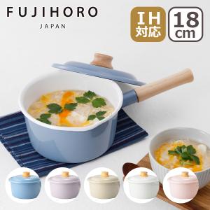 富士ホーロー コットンプラス 18cmソースパン CTP-18S ふた付き 蓋付き 片手鍋 目盛り入り ほうろう IH対応 直火（ガス火）対応 Cotton Pulus FUJIHORO