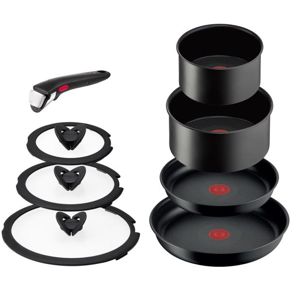 オンライン限定 ティファール 取っ手のとれる 鍋 フライパンセット 8点セット IH ガス火対応 P...