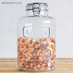 ガラス密閉ボトル 4L 梅酒瓶 果実酒瓶 クリップジャー ガラスボトル 密封 密閉瓶 保存瓶 ガラスビン 4000ml 梅酒 果実酒 ビン リビング